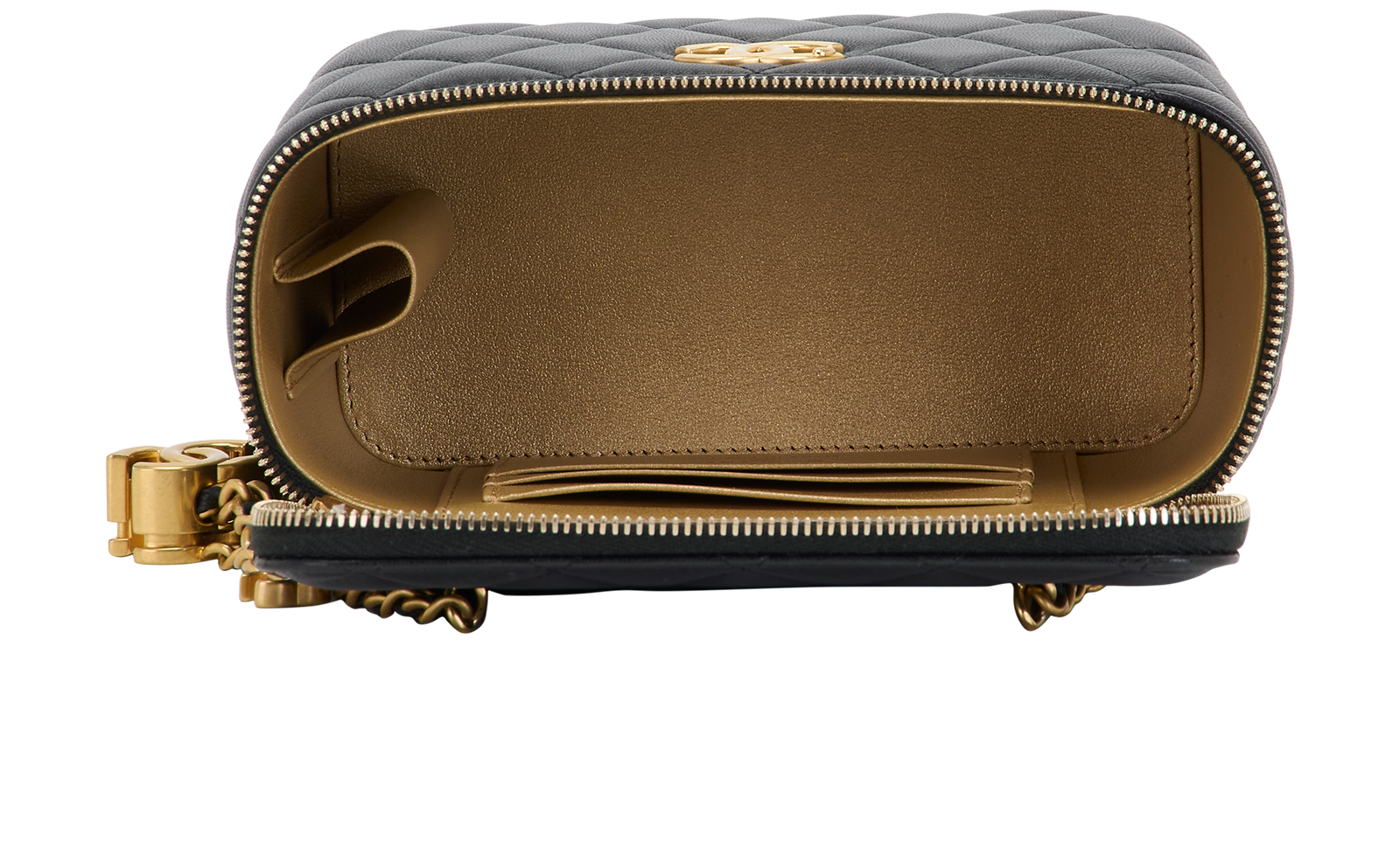 Small Vanity, &pound;2,500, Handbags, Black, Lambskin Leather, Inside view